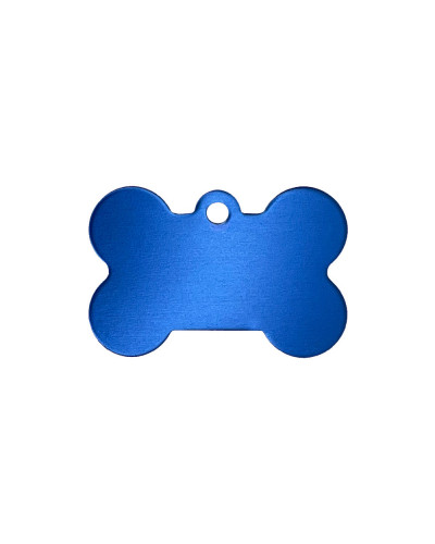 Médaille à graver chien os bleu