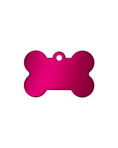 Médaille à graver chien os fuchsia