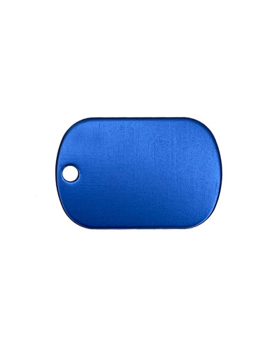 Médaille à graver chien rectangle bleu