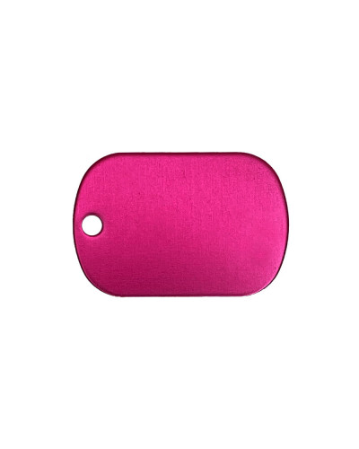 Médaille à graver chien rectangle fuchsia