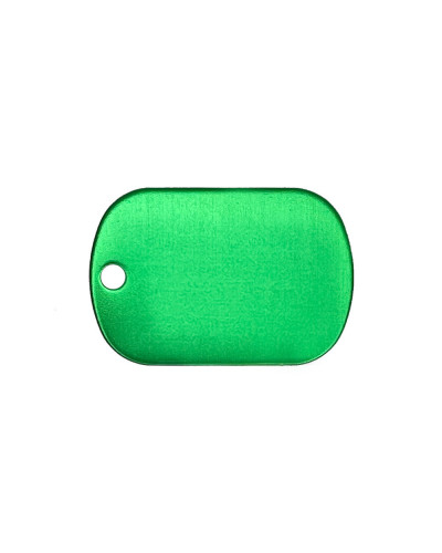 Médaille à graver chien rectangle vert