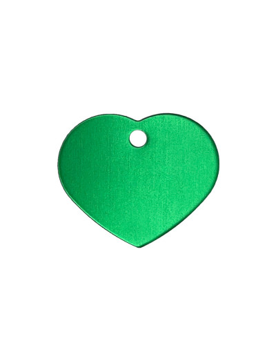 Médaille personnalisable pour chien cœur vert