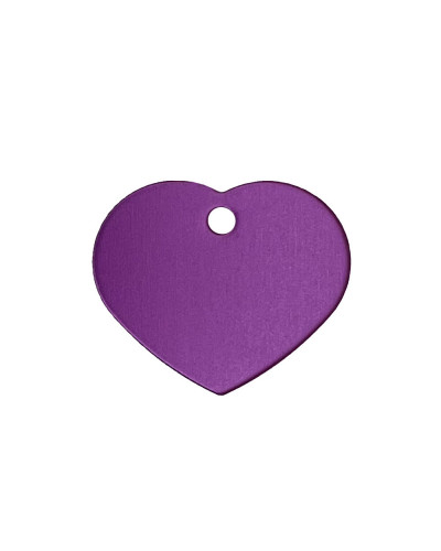 Médaille personnalisable pour chien cœur violet